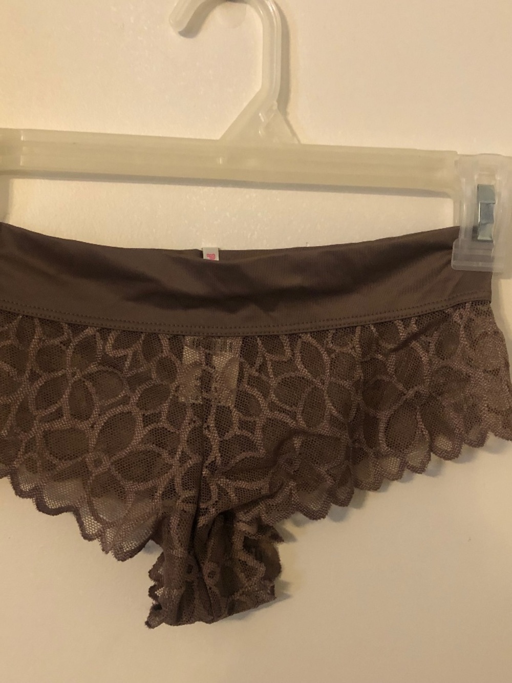 Victoria’s Secret Pink Brown Lace Thong Underwear Size Small